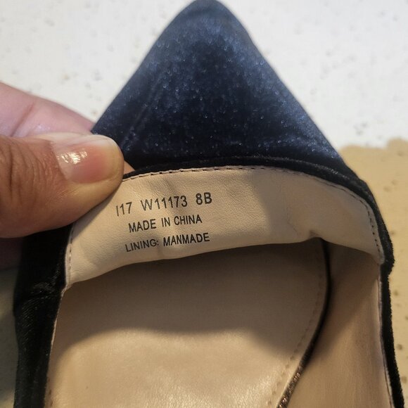 Black Velvet Loafers Ladies Size 8 Cole Haan Marlee Skimmer Flats - Picture 8 of 12